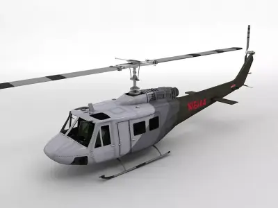  Bell Huey II Helicopter Low-poly 3D model