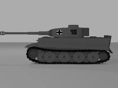 LowPoly tank TIger H1 Low-poly 3D model