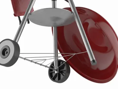 Outdoor Grill Fire Blanket Red 3D model