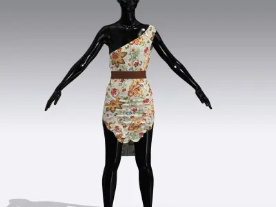 Woman Cloth Dress Low-poly 3D model
