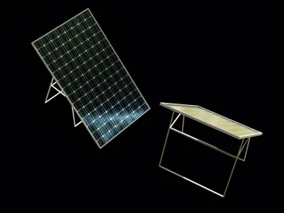 Solar panel on a mount Low-poly 3D model