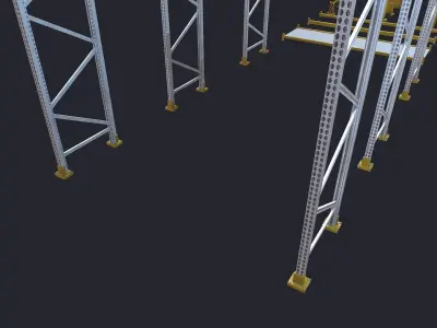 Warehouse Racks Shelves Low-poly 3D model