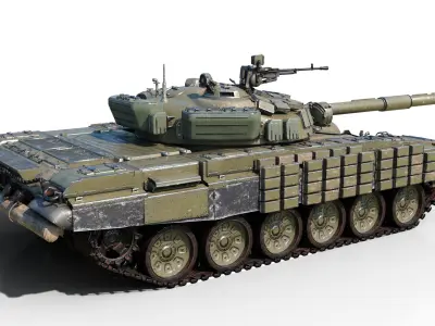 PBR 2 coatings  T-72 main battle tank T72AV MBT Low-poly 3D model