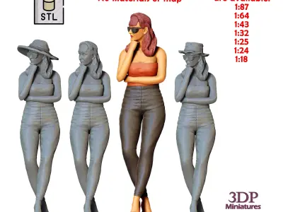 N2 Girls leaning on VW Beetle 3D print model