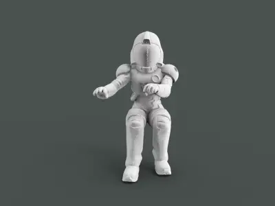 TECH WITH HELMET FOR 3D PRINT 3D model