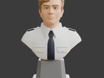 Officer Figure Bust Statue Free 3D print model