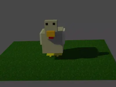 3d model minecraft chicken low-polycc 3D model