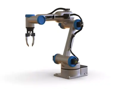 Industrial Robotic Arm Low-poly 3D model from CGTrader