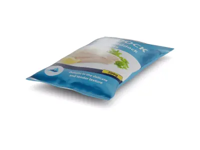 Frozen fish Frozen Haddock Fillets Low-poly 3D model