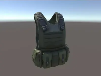 3D  Military Vest Model With Textures Low Poly And High Poly Low-poly 3D model