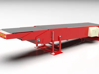 3 section telescopic belt conveyor loading  belt conveyor 3D model