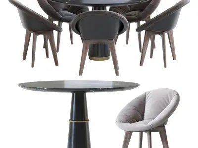 Chair Vincent Sheppard and Agra Dining Table 3D model