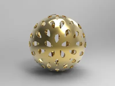 RoRoo gold ball with holes in it Free 3D model