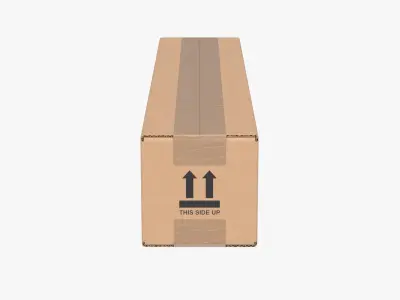 Cardboard Box 50x10x10 Closed 3D model