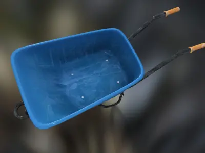 wheelbarrow Low-poly 3D model 3