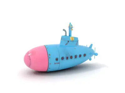 Cartoon Submarine model pack Low-poly 3D model