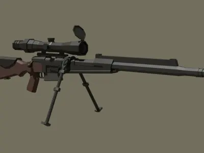 FR F2 sniper rifle Low-poly 3D model