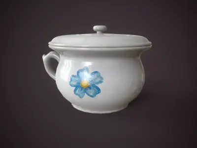 Vintage Ceramic Chamber Pot Low-poly 3D model