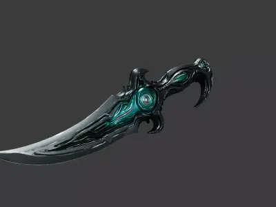 Alien Tech Curved Sci-Fi Dagger 3D model