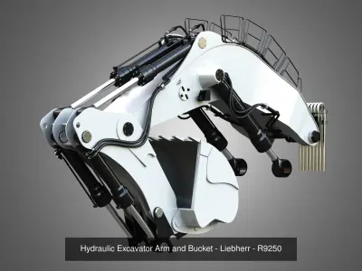 Hydraulic Excavator Cranes and Buckets  3 in 1 3D Model Pack
