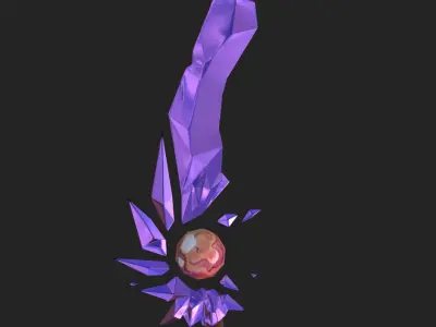 Crystal Sword Low-poly 3D model buy