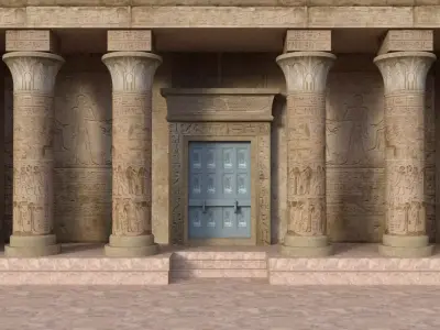 Green Bronze Egyptian Doors 3D model