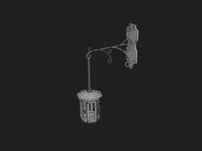 Old Fire Lamp Low-poly 3D model