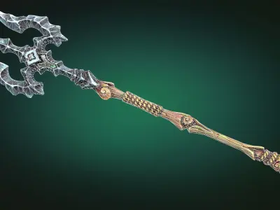 Coastal trident Low-poly 3D model