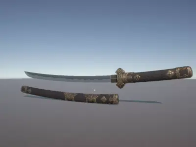 sword samurai Low-poly 3D model get
