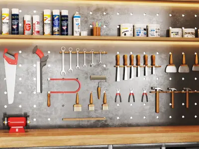 worktools workshop  garage tools 3D Model Pack