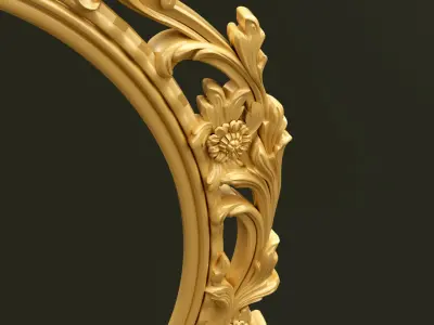 Classic Style Wooden Mirror Frame for CNC 3D model