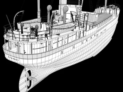 Coastel Steam Ship 3D model