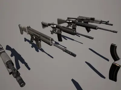 Photo-realistic Weapons For Games Low-poly 3D model