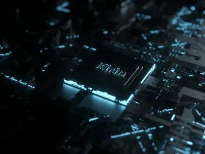  C4D Octane CPU chip core capacitance Scifi Circuit board 3D model 