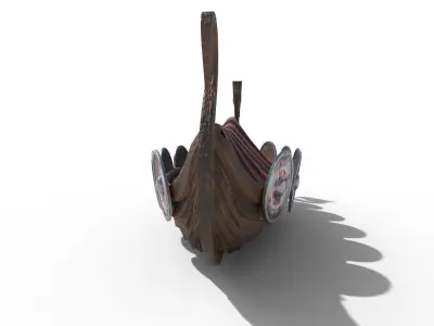 Viking Ship Drakkar PBR Low Poly Low-poly 3D model