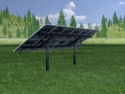 Agri-Photovoltaic-System 120 degrees 8m Low-poly 3D model