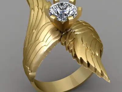 Antique Wing Ring 3D print model