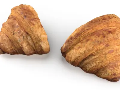 Split Croissant with Custard Inside 3D model