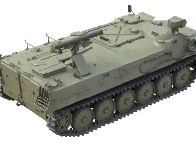 9K114 Shturm Saclos Soviet Anti Tank Missile Low-poly 3D model