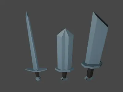 Medieval Swords Low Poly Free low-poly 3D model