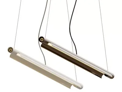 Modern Industrial Linear LED Pendant - Cyberpunk Tube Light 3D model