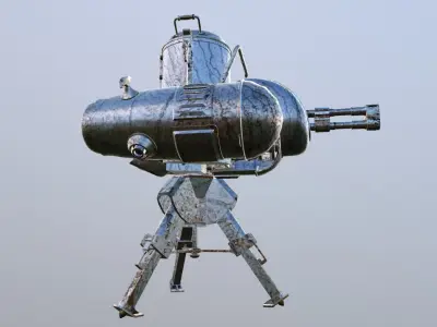 FALLOUT TURRET SENTRY PBR Low-poly 3D model