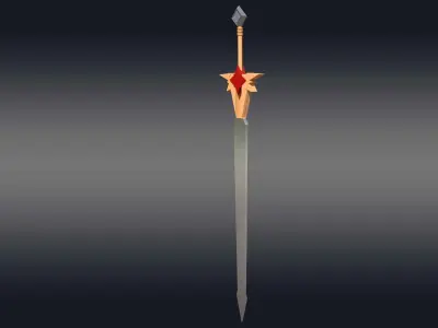 Low Poly Sword Free low-poly 3D model get