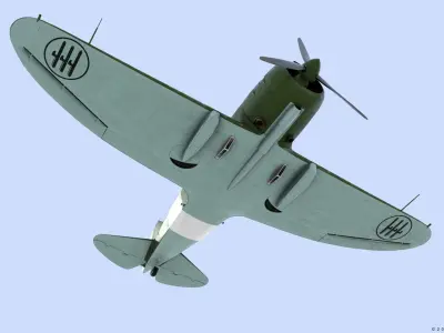 Re2000 Falco I - Catapult version - Not rigged Low-poly 3D model