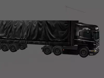 Realistic Heavy  semi  Truck  European Cargo Truck 8x4 Low-poly 3D model