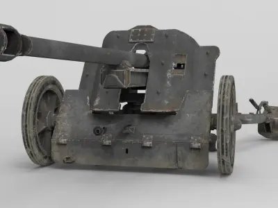 5-cm PaK 38 Low-poly 3D model