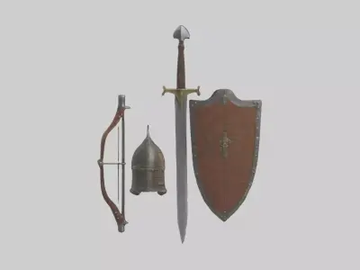 Medieval Weaponry Mod 1 Low-poly 3D model