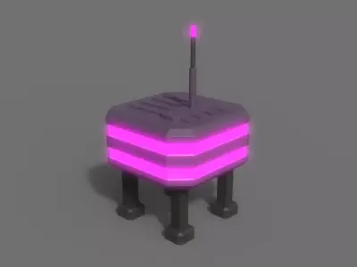 PBR Sci-Fi Building A12 Low-poly 3D model
