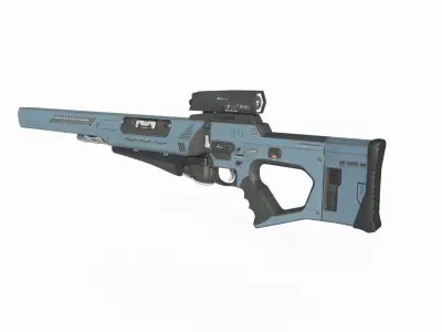 Future sci-fi weapon sniper rifle 3D model