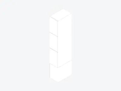 Locker - Laminate - Integral - Classic - High Base - 3 Door Low-poly 3D model